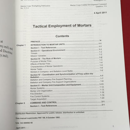 BOOK:  TACTICAL EMPLOYMENT OF MORTARS APRIL 2011 (BOX4)