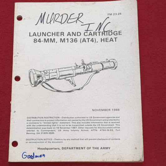 BOOK: LAUNCHER AND 84-MM, M136, (AT4) HEAT  (box4)