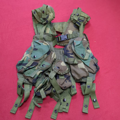 US Army Military Woodland Camouflage Enhanced Tactical Load Bearing Vest LBV Specialty Plastic Products Excellent Condition (eb07-OCT173)