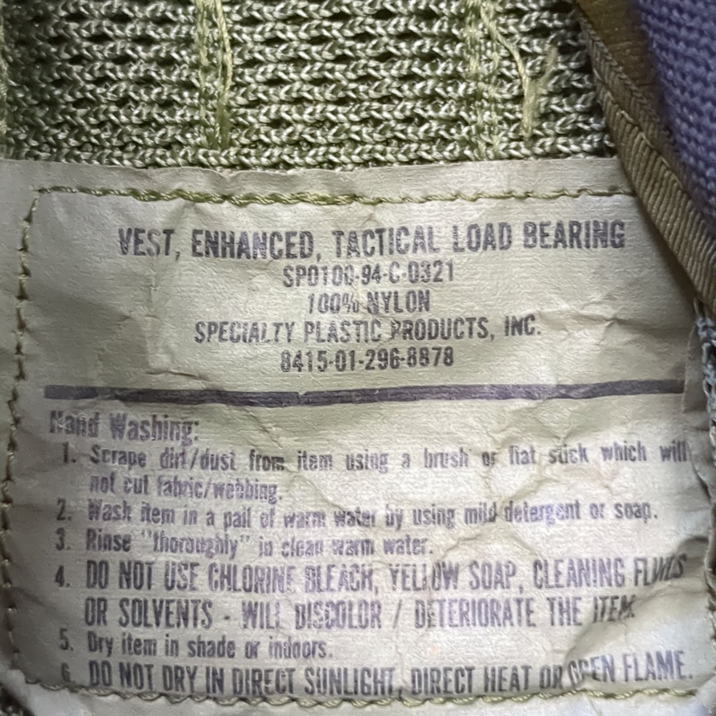 US Army Military Woodland Camouflage Enhanced Tactical Load Bearing Vest LBV Specialty Plastic Products Excellent Condition (eb07-OCT173)