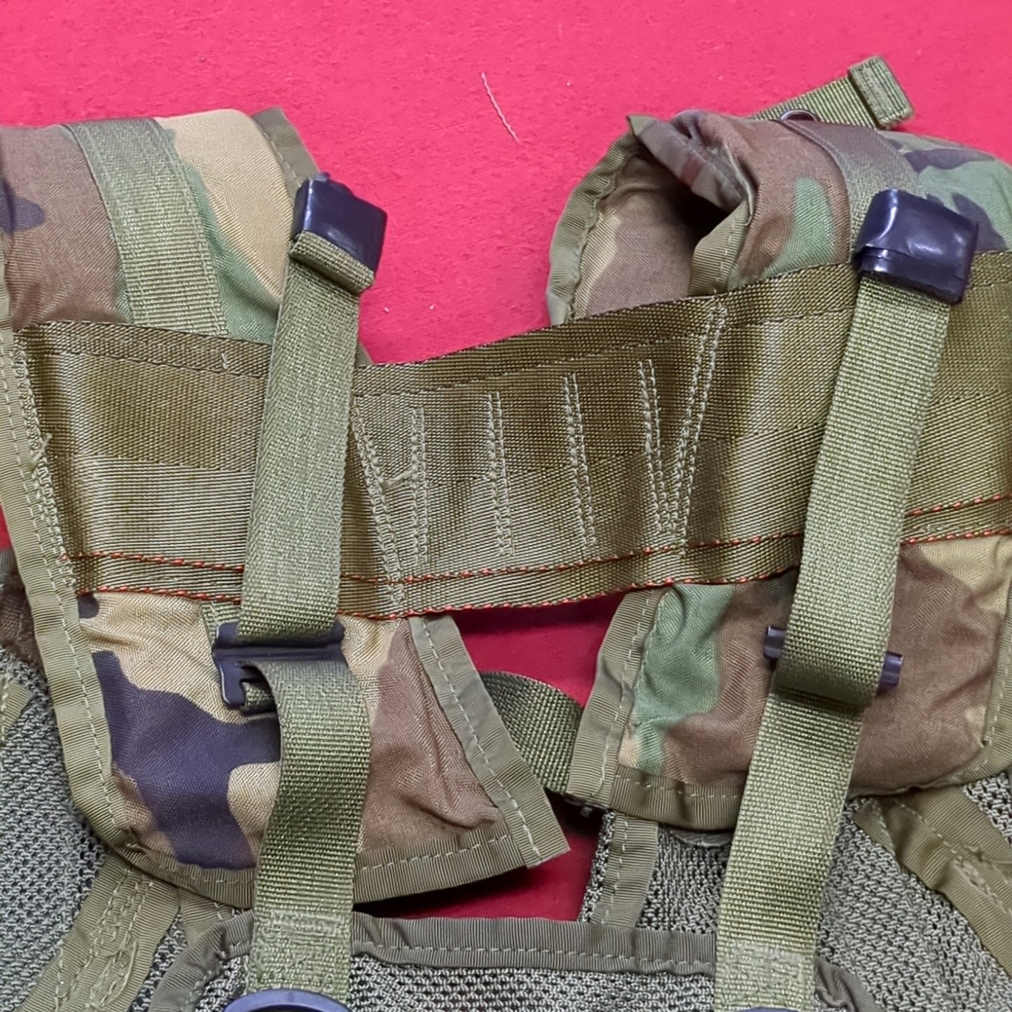 US Army Military Woodland Camouflage Enhanced Tactical Load Bearing Vest LBV Specialty Plastic Products Excellent Condition (eb07-OCT173)