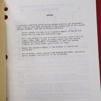 BOOK: TECHNICAL MANUAL OPERATOR'S, ORGANIAATIONAL, AND DIRECT SUPPORT MAINTENANCE MANUAL FOR ANTENNA GROUP OE-254/GRC(box5)