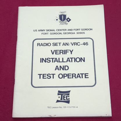 BOOK:  RADIO SET AN/VCR-46 VERIFY INSTALLATION AND TEST OPERATE (box5)