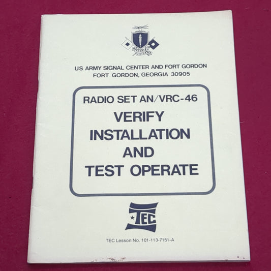 BOOK:  RADIO SET AN/VCR-46 VERIFY INSTALLATION AND TEST OPERATE (box5)