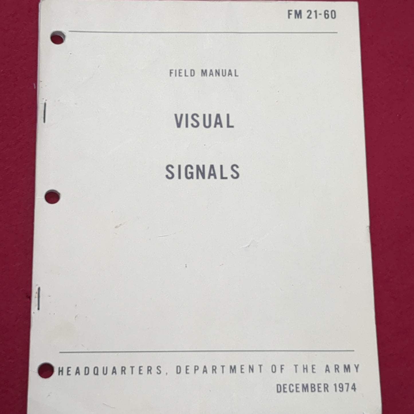 BOOK: FIELD MANUAL VISUAL SIGNALS (box6)