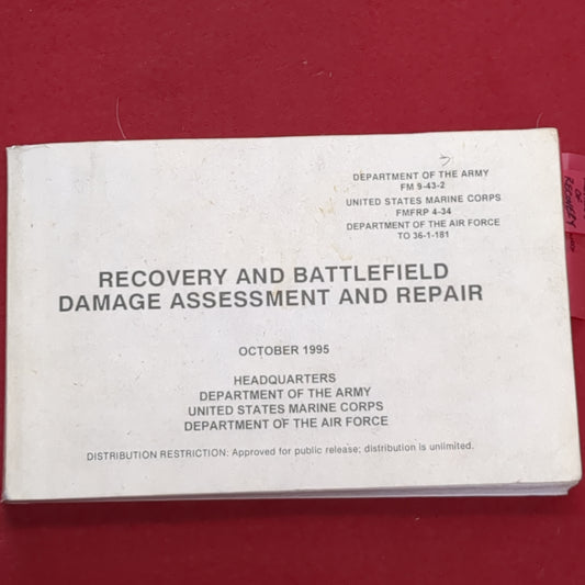 BOOK: RECOVERY AND BATTLEFIELD DAMAGE ASSESSMENT AND REPAIR OCTOBER 1995(box6)