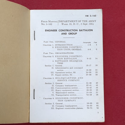 BOOK:  ENGINEER CONSTRUCTION BATTALION AND GROUP SEPTEMBER 1954 (box6)