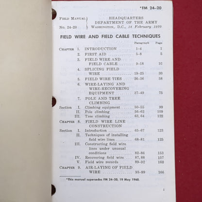 BOOK:  TACTICAL WIRE AND CABLE TECHNIQUES 18 FEBRUARY 1970  (box7)