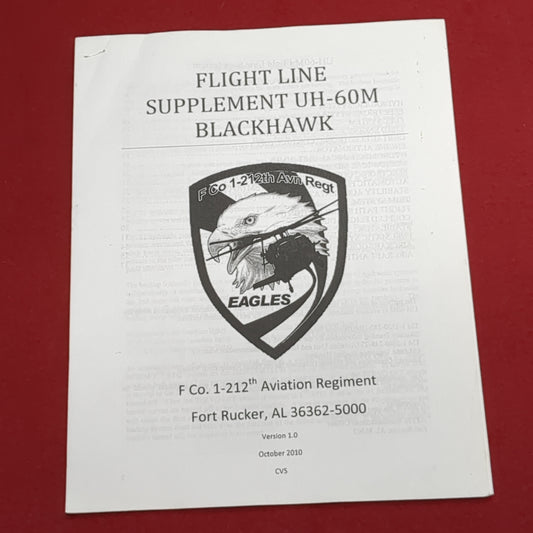 BOOK: FLIGHT LINE SUPPLEMENT UH-600M BLACKHAWK F CO. 1-122th AVIATION REGIMENT OCTOBER 2010 (box7)