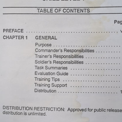 BOOK: SOLDIER'S MANUAL OF COMMON TASKS SKILL LEVEL1 OCTOBER 1994  (box8)