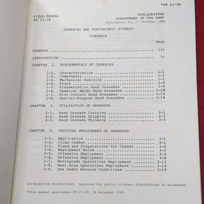 BOOK:  GRENADES AND PYROTECHNIC SIGNALS DECEMBER 1988                   (box8)