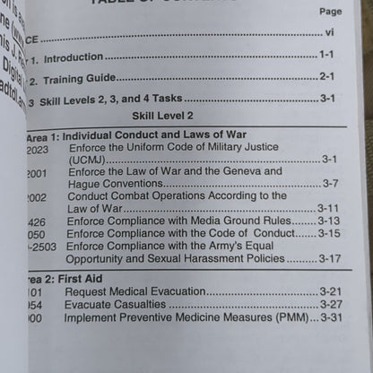 BOOK:  SOLDIER'S MANIAL OF COMMON TASKS SKILL LEVEL 2, 3, AND 4  AUGUST 2003   (box8)