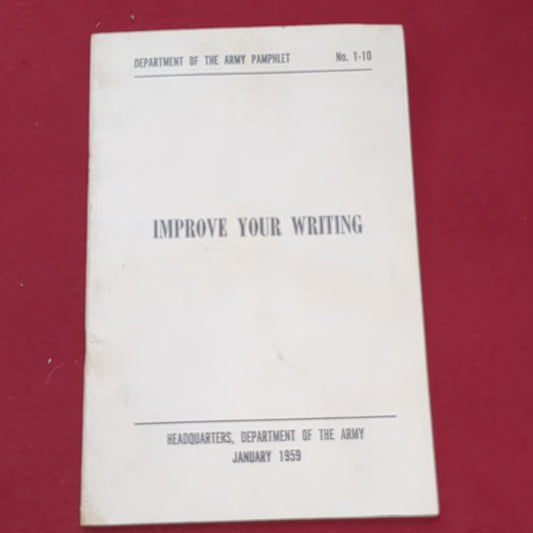 BOOK:  IMPROVE YOUR WRITING JANUARY 1959 (box8) NO 1-10