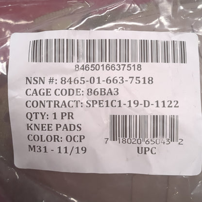 NOS SET of US Army Elbow/Knee Pads Ripple OCP Camouflage (da12-OCT179)