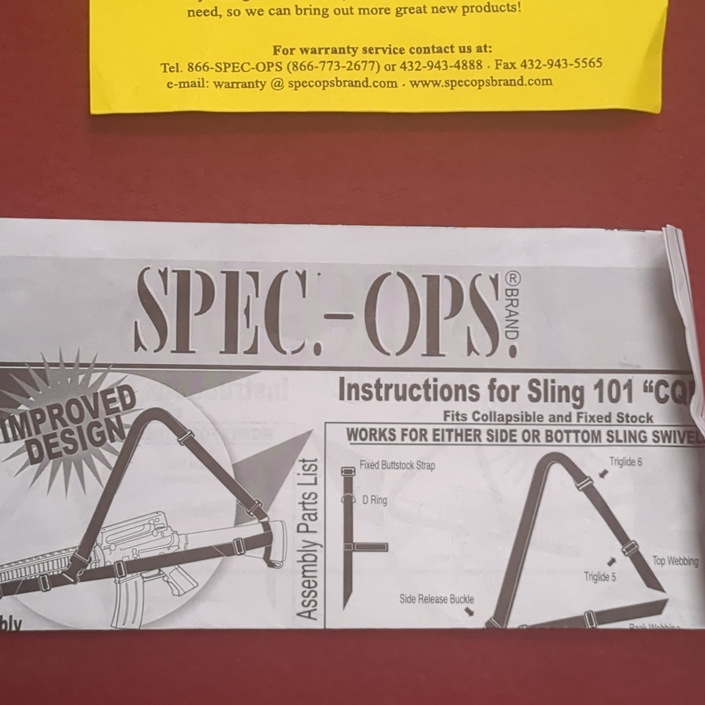 NOS US Army Spec-Ops Combat Sling 101 Black 3-Point "CQB" (FB18-OCT187)