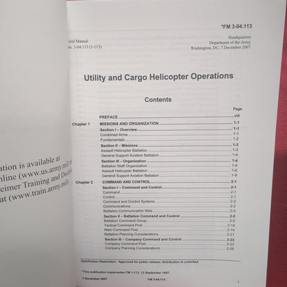 BOOK:: UTIILITY AND CARGO HELICOPTER OPERATIONS DECEMBER 2007  (box9)