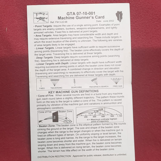 BOOK: MACHINE GUNNER'S CARD JUNE 2002 (box10)