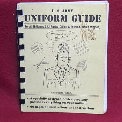 BOOK:  UNIFORM GUIDE FOR ALL UNIFORMS ABD ALL RANKS (OFFICER AND ENLISTED, MEN AND WOMEN) JUNE 10, 1994 (box10)
