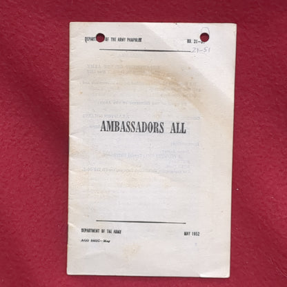 BOOK:  AMBASSADORS ALL MAY 1952  (box10)