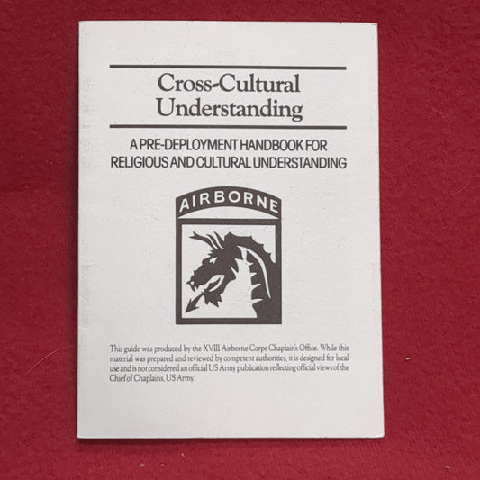 BOOK:  CROSS-CULTURAL UNDERSTANDING: A PRE-DEPLOYMENT HANDBOOK FOR RELIGIOUS AND CULTURAL UNDERSTANDING  (box10)