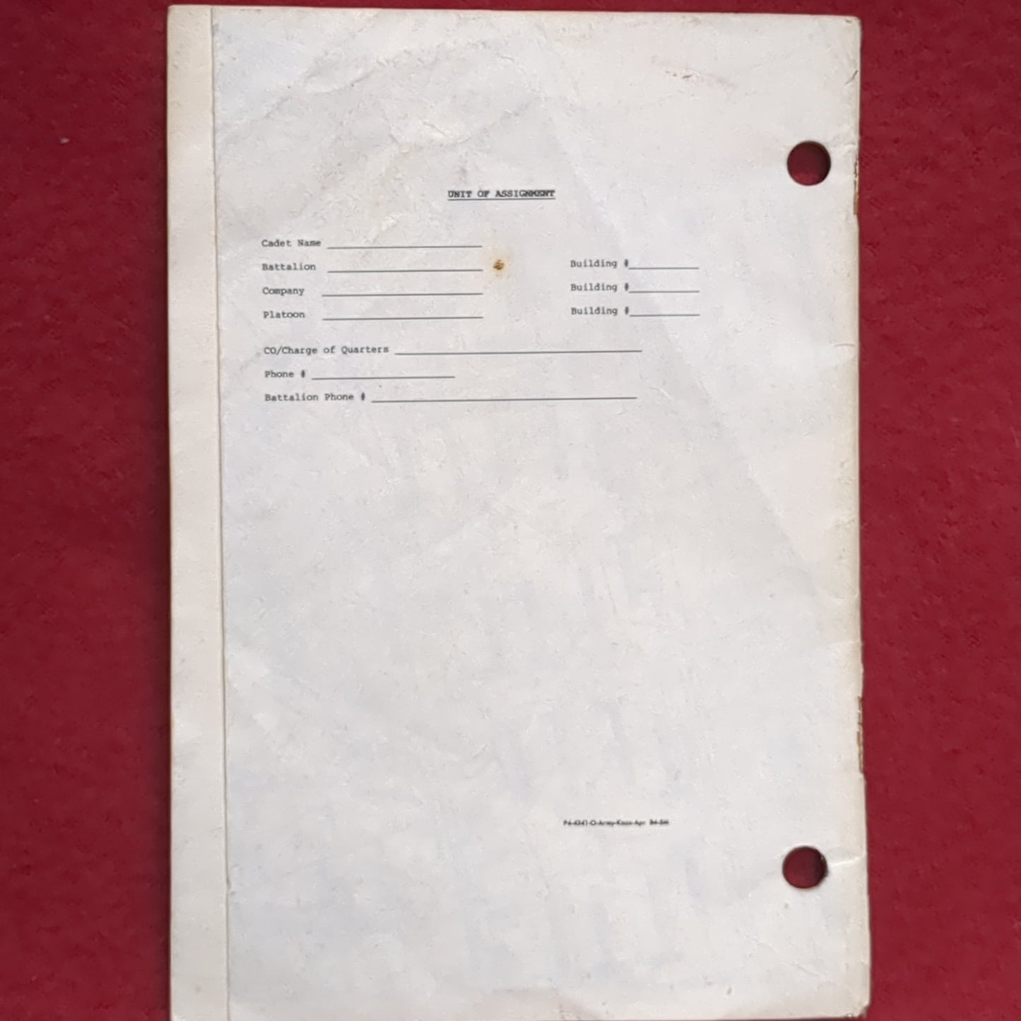 BOOK:  CADET GUIDE ROTC BASIC CAMP FORT KNOX, KENTUCKY 1984   (box10)