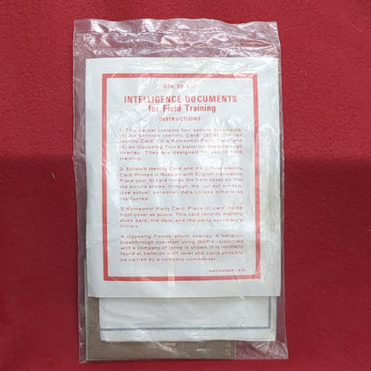 BOOK/DOCUMENT:  INTELLIGENCE DOCUMENTS FOR FIELD TRAINING INSTRUCTIONS NOVMBER 1976(box11)