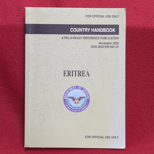 BOOK:  Eritrea HANDBOOK A FIELD-READY REFERENCE PUBLICATION NOVEMBER 2000(box11)