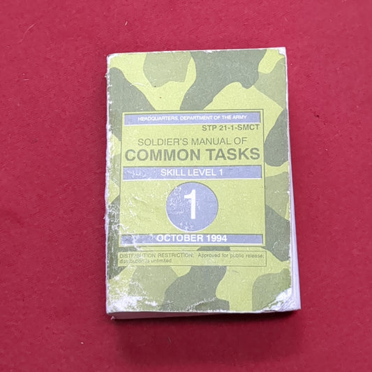 BOOK:  SOLDIER'S  MANUAL OF COMMON TASKS SKILL LEVEL 1 OCTOBER 1994  (box12)