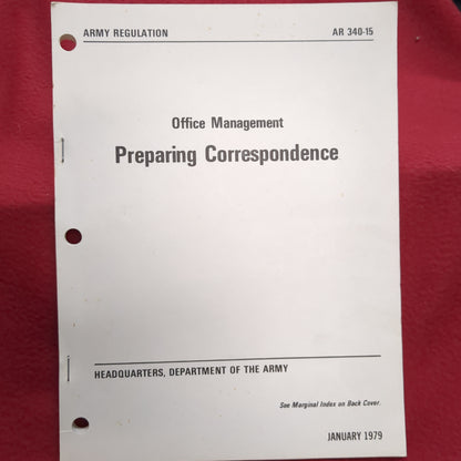 BOOK:  OFFICE MANAGEMENT PREPARARING CORRESPONFENCE JANUARY 1979  (box12)