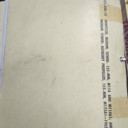 BOOK: MARCH 1965  OPERATOR AND ORGANIZATIONAL MAINTENANCE MANUAL HOWITZER, MEDIUM, TOWED: 155-MM, M114 AND M114A1  (box13)