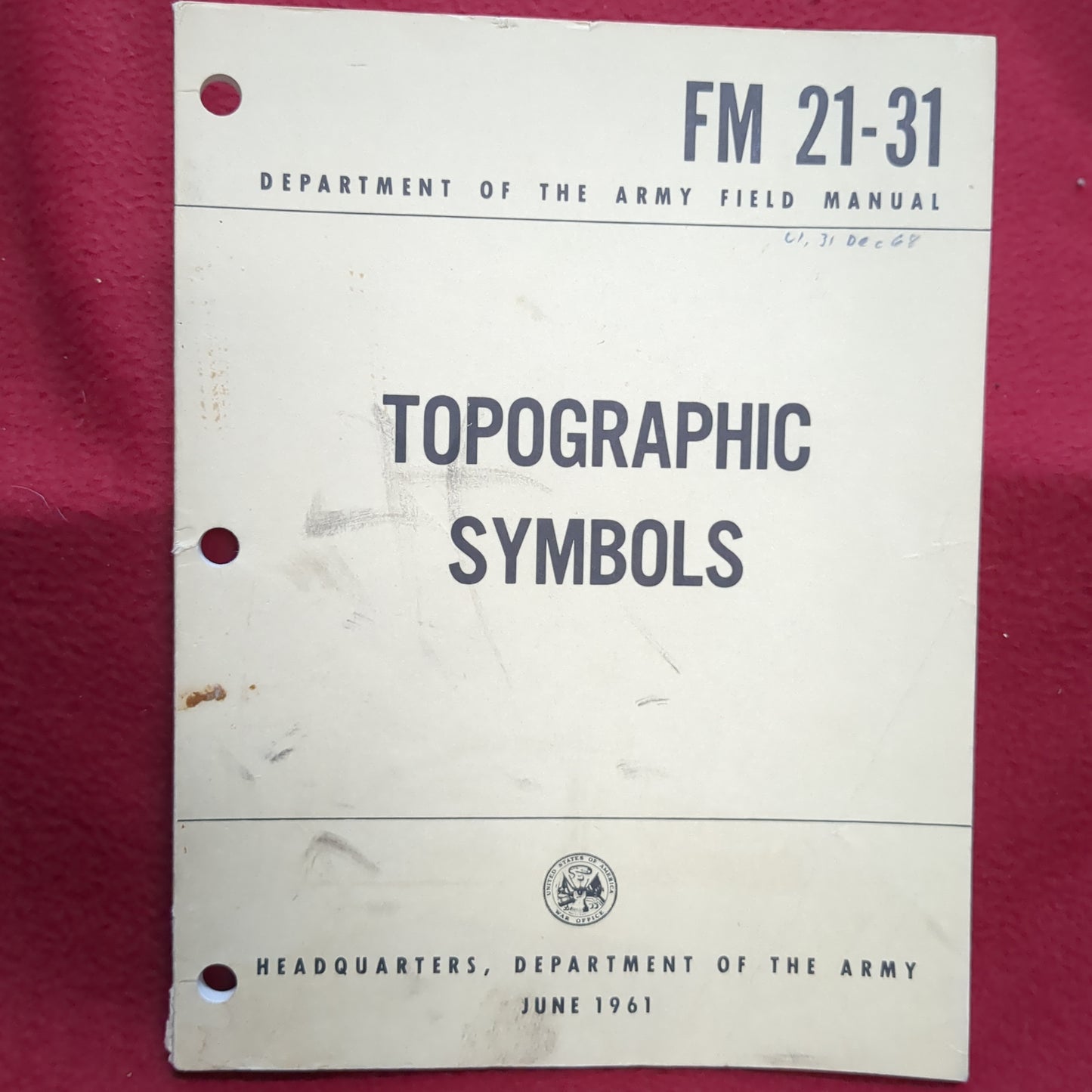 BOOK: TOPOGRAPHIC SYMBOLS JUNE 1961   (box15)