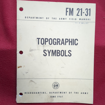 BOOK: TOPOGRAPHIC SYMBOLS JUNE 1961   (box15)