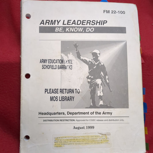 BOOK:  ARMY LEADERSHIP BE, KNOW, DO   AUGUST 1999 (box15)