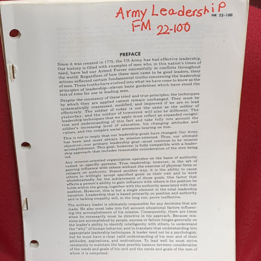 BOOK:  ARMY LEADERSHIP JUNE 1978 (BOX15)