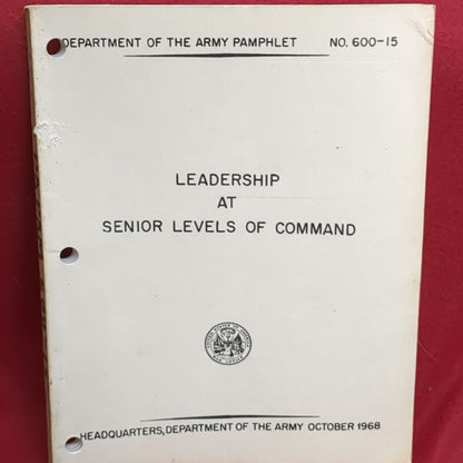 BOOK: LEADERSHIP AT SENIOR LEVELS OF COMMAND OCTOBER 1968   (box15)