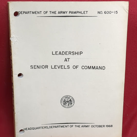 BOOK: LEADERSHIP AT SENIOR LEVELS OF COMMAND OCTOBER 1968   (box15)