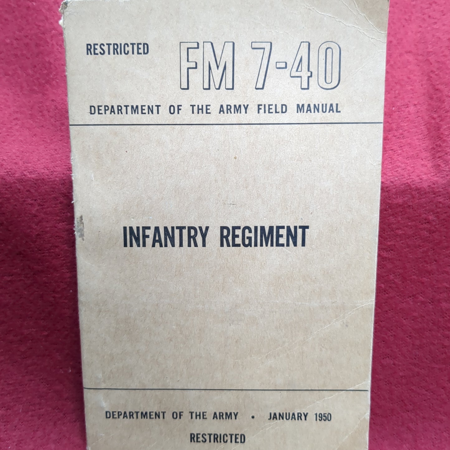 BOOK: INFANTRY REGIMENT JANUARY 1950 (box16)