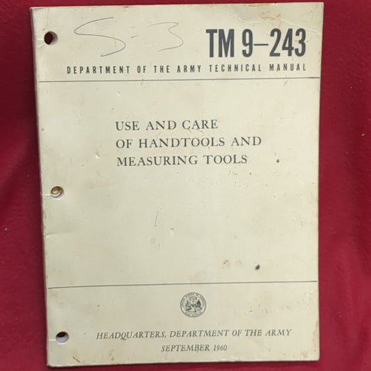 BOOK: USE AND CARE OF HANDTOOLS AND MEASURING TOOLS SEPTEMBER 1960  (box17)