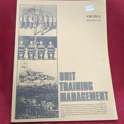 BOOK: UNIT TRAINING MANAGEMENT SEPTEMBER 1984 (box17)
