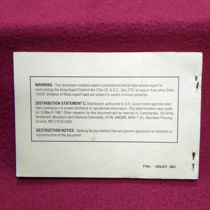 BOOK: OPERATOR'S MANUAL FOR MASK, CHEMICAL-BIOLOGICICAL: FIELD ABC-M17 (SMALL; MEDIUM, LARGE); M17A1 (SMALL, MEDIUM, LARGE); M17A2 (X-SMALL, SMALL, MEDIUM, LARGE) 5 OCTOBER 1987 (BOX18)