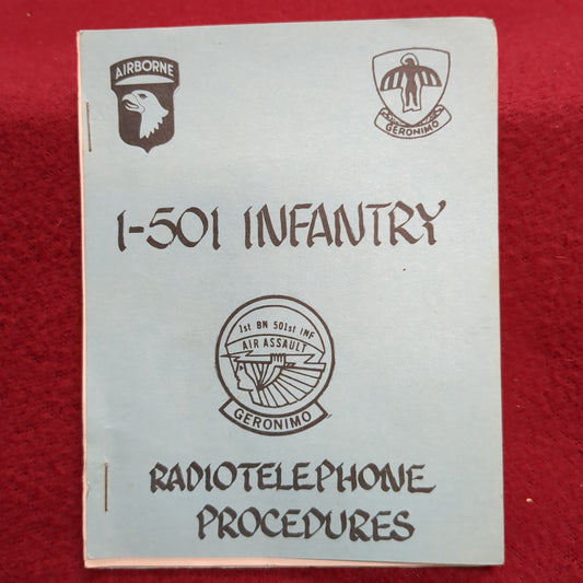 BOOK:  1-501 INFANTRY RADIOTELEPHONE PROCEDURES (BOX18)