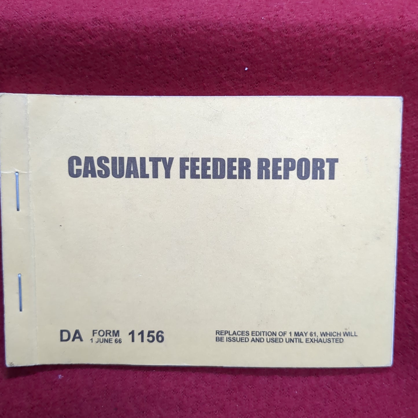 BOOK: CASUALTY FEEDER REPORT 1 JUNE 1966 (BOX18)