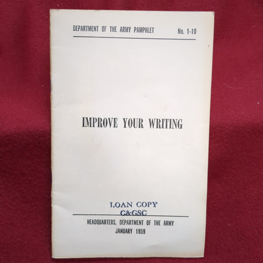 BOOK: JANUARY 1959 1-10 IMPROVE YOUR WRITING (BOX18)
