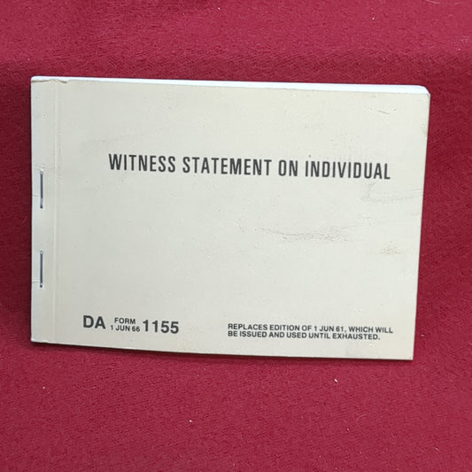 BOOK: WITNESS STATEMENT ON INDIVIDUAL 1 JUNE 1966 (box18)