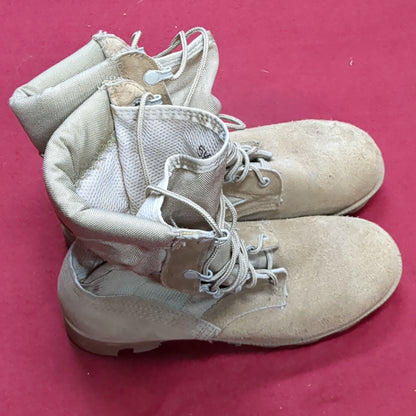 US Army 5 1/2 Wide Standard Issue Hot Weather Combat Boots Coyote 499 Tan Used (a09- DC14-NOV104)