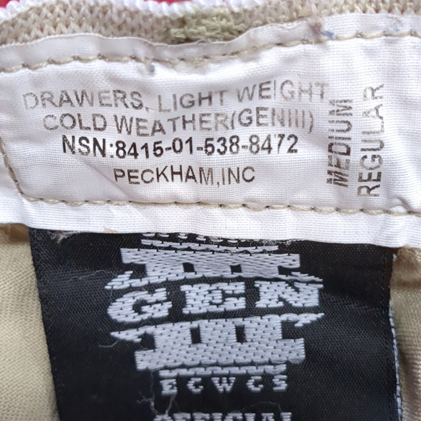 US Army Medium Regular Silks Gen III Level 1 Cold Weather Pants Bottom Sand Good Condition (aa02-NOV116)