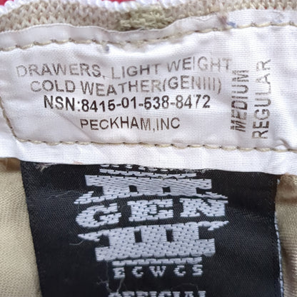 US Army Medium Regular Silks Gen III Level 1 Cold Weather Pants Bottom Sand Good Condition (aa02-NOV116)