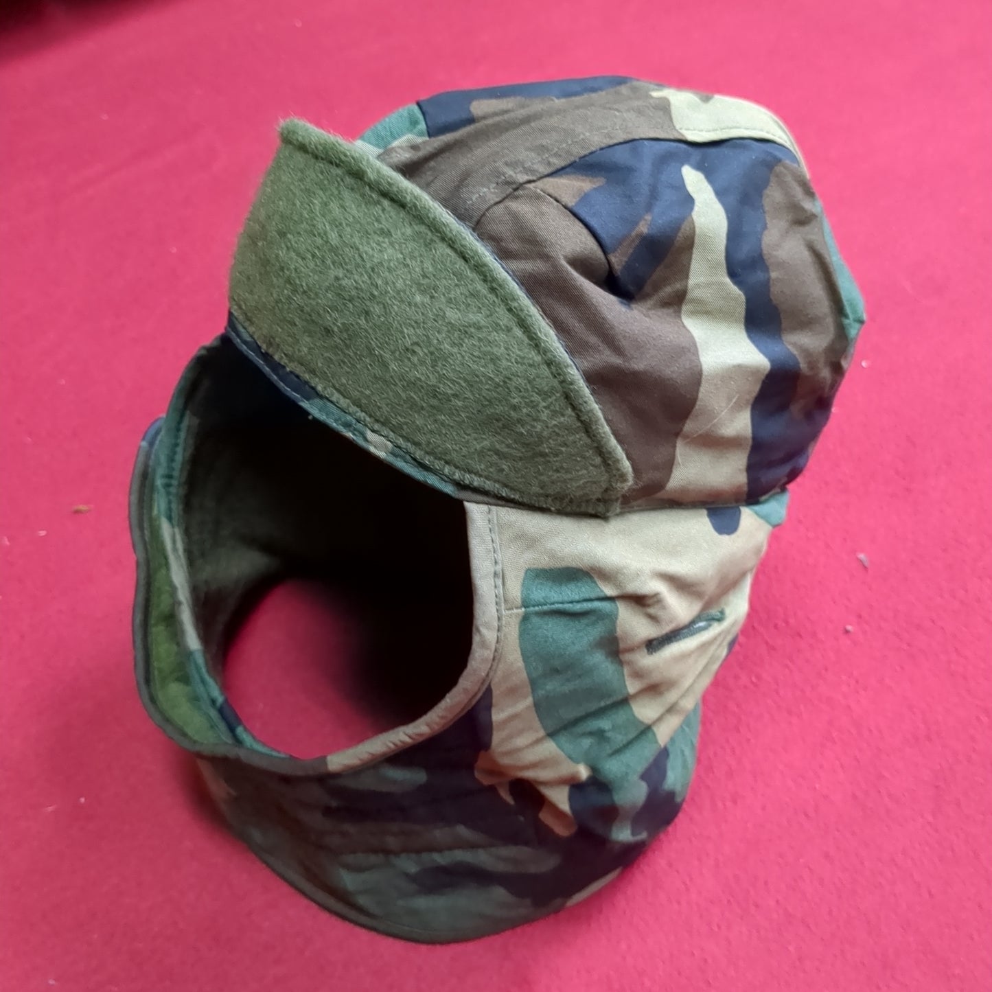 US Army Woodland BDU Pattern 7 HELMET LINER INSULATED PILE CAP Extreme Cold Weather Excellent Condition (bdu2-FA13-NOV125