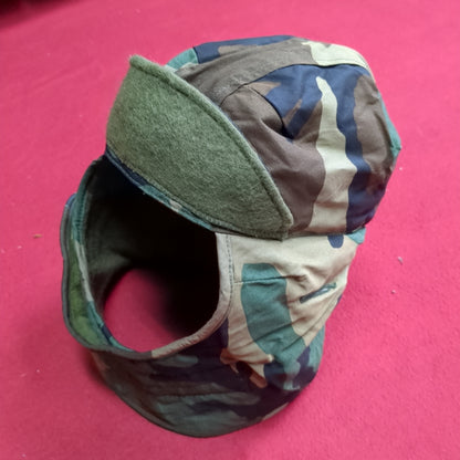 US Army Woodland BDU Pattern 7 HELMET LINER INSULATED PILE CAP Extreme Cold Weather Excellent Condition (bdu2-FA13-NOV125