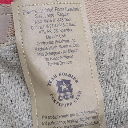 Team Soldier Large Reg Top Pant SET OF US Army Insulated Cold Weather Flame Resistant FRAC Moisture Wicking (waf2- fa02-NOV149)